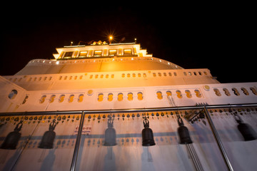 cruise ship at night
