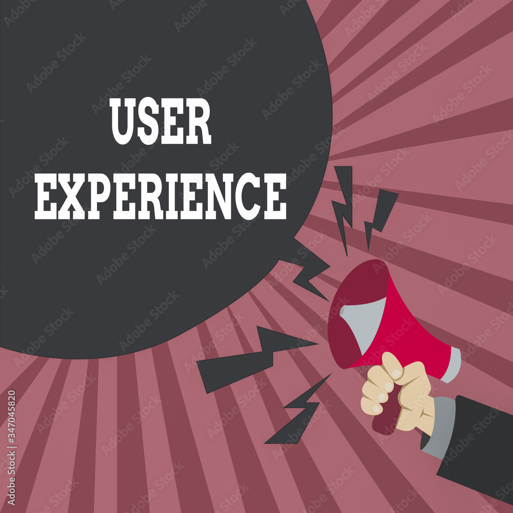 Poster conceptual hand writing showing user experience. concept meaning using website especially in terms h