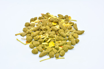 Rabbit food on a white background, Rodent feed