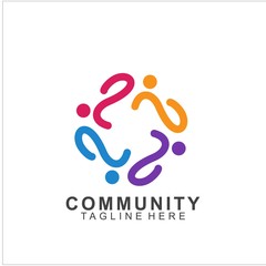 Fototapeta premium Team Work Logo Design. Social Network Family Friends icon