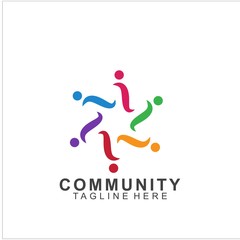 Team Work Logo Design. Social Network Family Friends icon