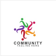 Team Work Logo Design. Social Network Family Friends icon