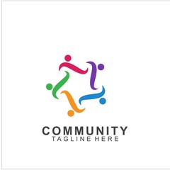 Team Work Logo Design. Social Network Family Friends icon