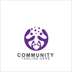 Team Work Logo Design. Social Network Family Friends icon