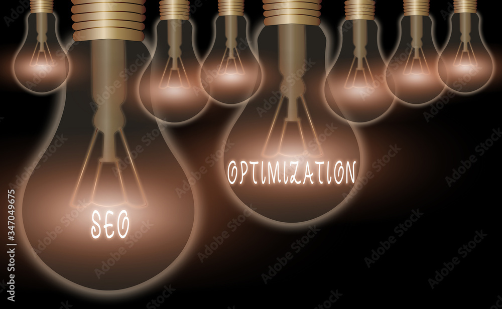 Poster handwriting text writing seo optimization. conceptual photo process of affecting online visibility o