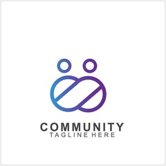 Team Work Logo Design. Social Network Family Friends icon