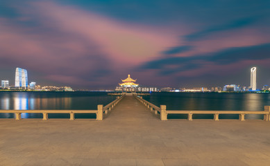 Obraz premium Jinji Lake scenic spot, Suzhou City, Jiangsu Province, China