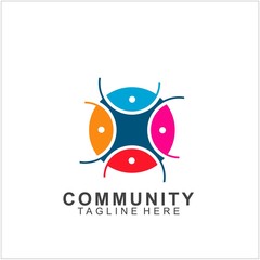 Team Work Logo Design. Social Network Family Friends icon