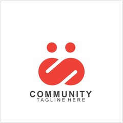 Fototapeta na wymiar Team Work Logo Design. Social Network Family Friends icon