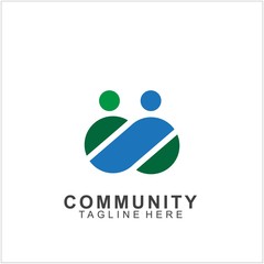 Team Work Logo Design. Social Network Family Friends icon