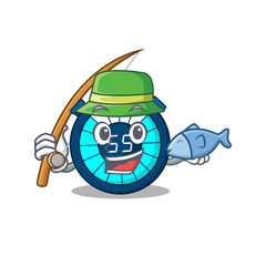 Cartoon design concept of hourglass while fishing