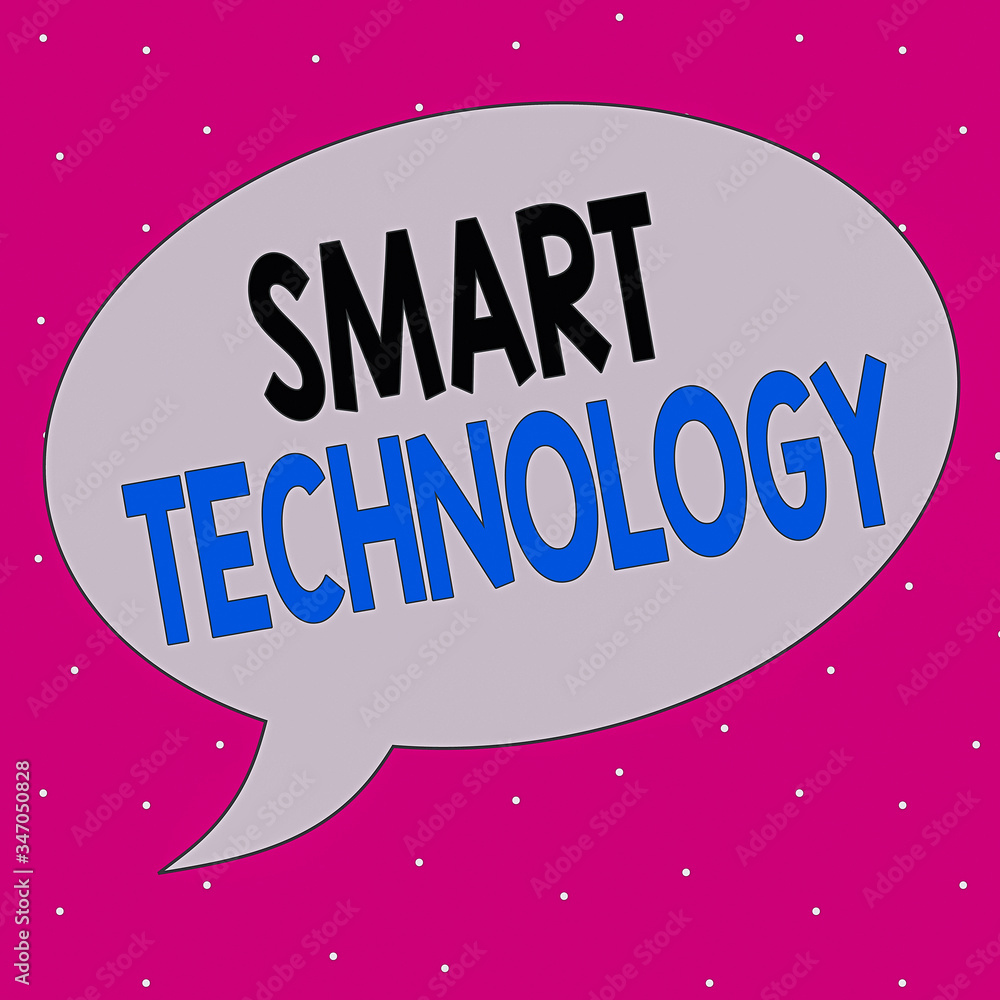Poster handwriting text writing smart technology. conceptual photo gadgets or device that has a built in co