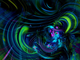 blue abstract fractal background 3d rendering illustration