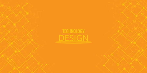 Futuristic orange technology background for science and technology