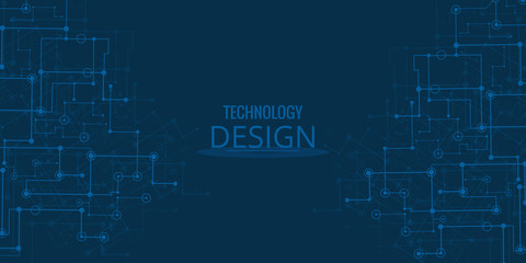 Futuristic dark blue technology background for science and technology
