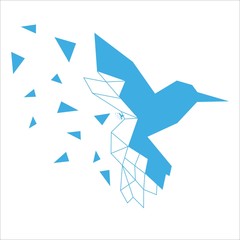 Bird logo. design logo hummingbird technology vector
