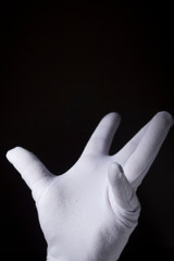 Hand in white glove