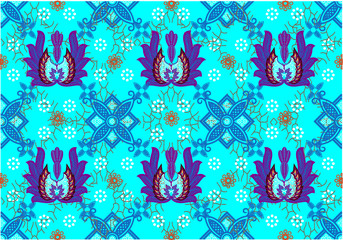 Indonesian batik motifs with very distinctive patterns,Vector