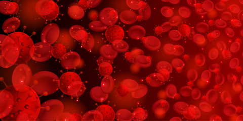コロナ　ウイルス　赤血球　背景