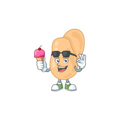 Cute sarcina cartoon character enjoying an ice cream