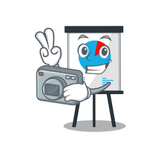 corona graph mascot design as a professional photographer working with camera