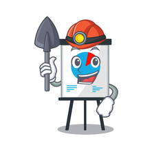 Corona graph miner cartoon design concept with tool and helmet