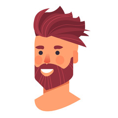 man head avatar beautiful human face male cartoon character portrait vector illustration