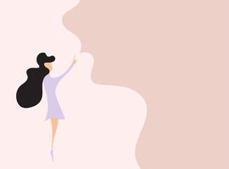 Love letter from a girl template. Vector illustration