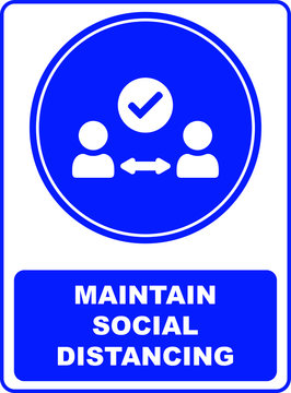 Maintain Social Distancing Sign, Banner, Decal, Sticker. Coronavirus COVID19