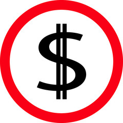 Dollar sign, symbol, Vector illustration