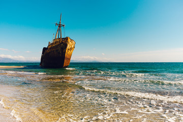 The famous shipwreck near Gythio Greece