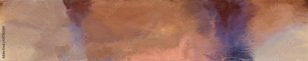 Poster abstract graphic element with long wide horizontal background with pastel brown, old mauve and tan colors