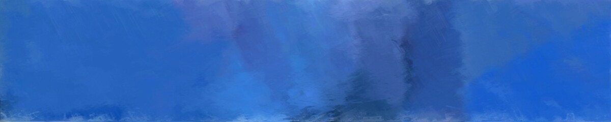 abstract natural long wide horizontal graphic background with steel blue, dark slate blue and corn flower blue colors