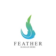 Obraz premium Feather logo design with modern concept