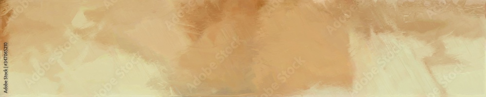 Poster abstract graphic element with long wide horizontal background with tan, dark khaki and pale golden r