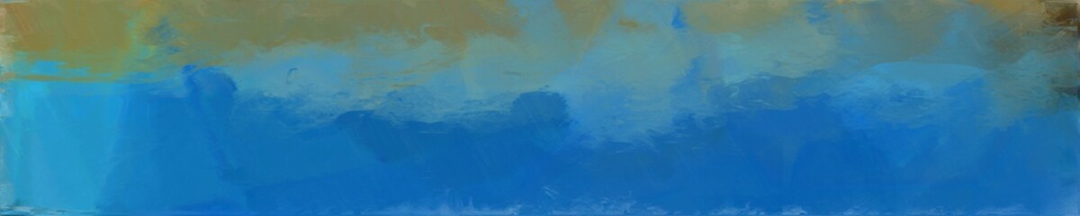 abstract natural long wide horizontal graphic background with steel blue, strong blue and pastel brown colors