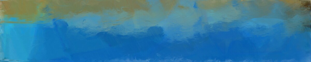 abstract natural long wide horizontal graphic background with steel blue, strong blue and pastel brown colors