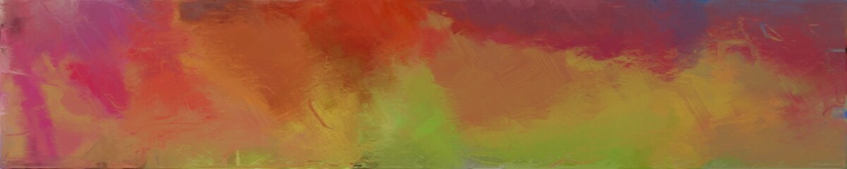 abstract natural long wide horizontal graphic background with sienna, dark moderate pink and yellow green colors