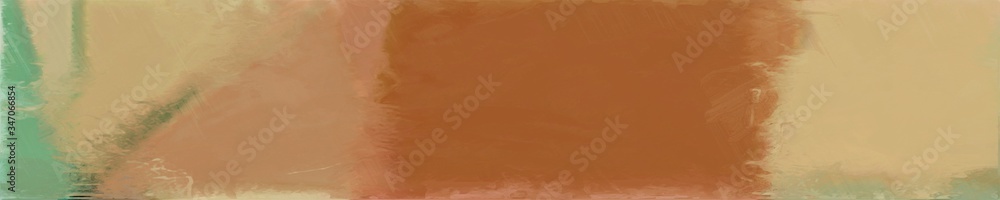 Poster abstract graphic element with long wide horizontal background with peru, dark khaki and sienna color