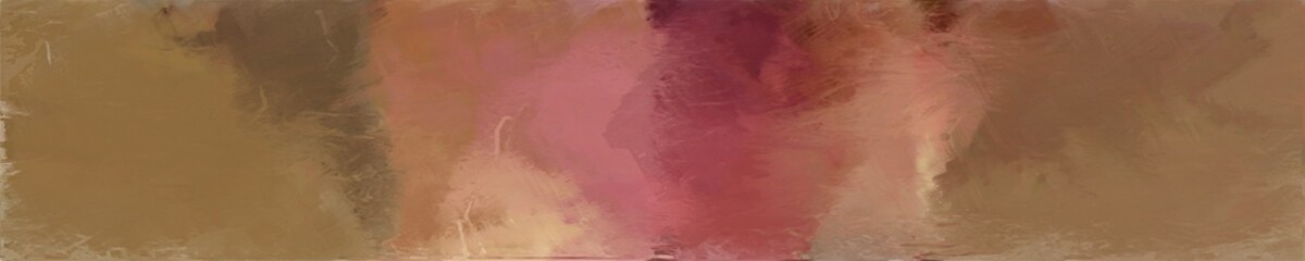 abstract natural long wide horizontal graphic background with pastel brown, dark moderate pink and rosy brown colors
