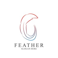 Feather logo design with modern concept