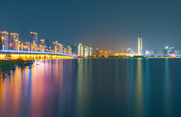 Fototapeta na wymiar City scenery of Suzhou Industrial Park, Jiangsu Province, China