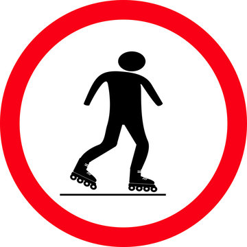 Roller skate sign, symbol, Vector illustration