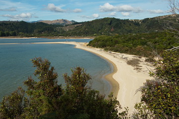 Porters beach at Coastal track near Marahau,Tasman Bay in Abel Tasman National Park,Tasman Region on South Island of New Zealand 
