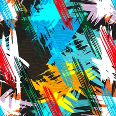 Gordijnen colorabstract etnisch naadloos patroon in graffitistijl met elementen van stedelijke moderne stijl heldere kwaliteitsillustratie voor uw ontwerp © VECTOR CORPORATION