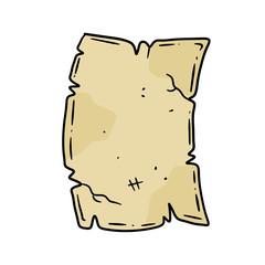 Old paper. Blank papyrus for the text. Ancient document. Sketch cartoon template
