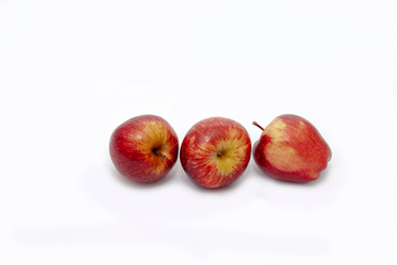 red apples on white background