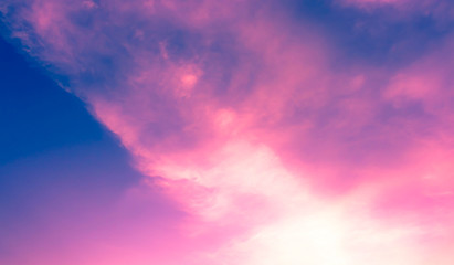 Fototapeta premium abstract sky,purple and pink color in blurry sky and clouds
