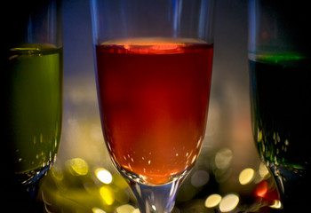 beautiful glasses with drinks