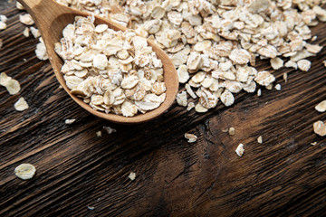 oatmeal on wooden background